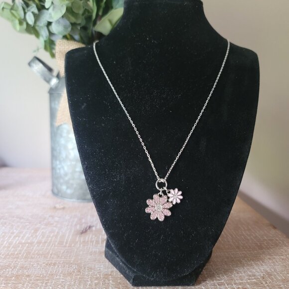 COACH-Flower Medallion Necklace with Rhinestones (Brand New)(Gift box included) - Picture 8 of 13